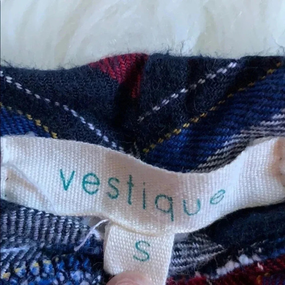 Vestique Plaid Flannel Drape Front Vest Size Small - Picture 5 of 7
